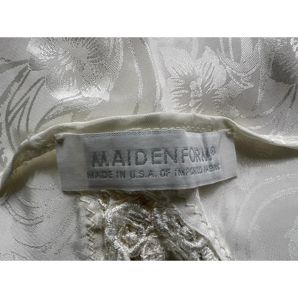 Maiden form Nightgown Damask Lace  Penior Size Large Ivory Vintage